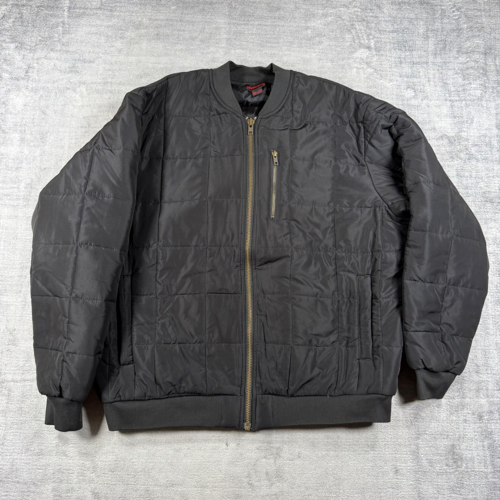 Tough Duck Jacket Mens 2XL Black Quilted Bomber Full Zip Utility WJ01 Workwear
